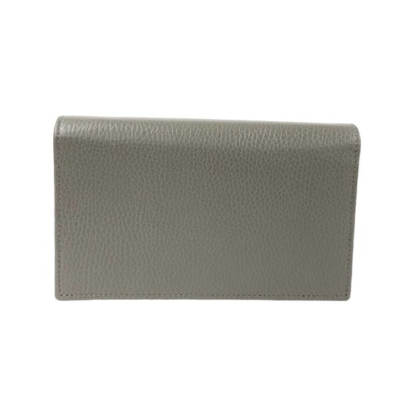 Gucci Interlocking G Chain Wallet Leather Shoulder Bag Gray - Picture 2 of 6